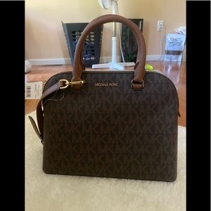 Michael Kors Cindy MK Dome Monogram Satchel